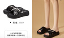 達(dá)芙妮DAPHNE亮片露趾拖鞋女2025夏季新款厚底小個(gè)子顯高外穿舒適涼拖鞋 黑色 37 曬單實(shí)拍圖