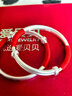 愛貝貝古法實(shí)心平安喜樂寶寶銀手鐲長(zhǎng)命鎖足銀三件套嬰兒銀鎖小孩平安鎖 11克吊墜+25克【蛇寶寶】三件套 曬單實(shí)拍圖