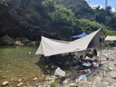 Naturehike挪客云霄鈦黑膠天幕戶外露營野營野餐防雨防水防曬大空間遮陽棚篷 八角小號/木紋鋁桿25㎡/12-14人 曬單實(shí)拍圖