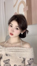 曉青瓜雞毛抓夾丸子頭假發(fā)女仿真花苞頭發(fā)圈飾自然蓬松半扎發(fā)假發(fā)包盤發(fā) F2379棕黑色雞毛丸子 曬單實(shí)拍圖