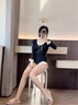 卡汐沐 泳衣女保守法式長(cháng)袖防曬連體平角褲遮肚顯瘦性感露背泡溫泉泳裝 長(cháng)袖法式泳衣女 均碼 【建議100-125斤】 曬單實(shí)拍圖