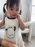 G.DUCKKIDS兒童睡衣夏季薄款a類 男孩寶寶女童莫代爾家居服空調(diào)服套裝七分袖 條紋可愛小狗 100 建議身高90-95cm年齡3-4歲 曬單實拍圖