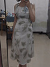 素織錦純欲吊帶連衣裙女夏季溫柔風(fēng)海邊度假穿搭氣質(zhì)收腰裙子仙女裙長裙 荷葉邊吊帶長裙(綠色) S 【推薦體重80-95斤】 曬單實拍圖