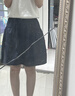 貞喜氣藏青色半身裙女夏季薄款2025新款高腰a字半裙日系學(xué)院風(fēng)工裝短裙 藏青色 M （適合95-110斤） 曬單實拍圖
