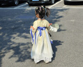 年衣漢服女童2025春秋新款超仙古裝唐裝兒童中秋表演演出服 酪黃110 曬單實(shí)拍圖