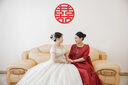 結(jié)婚慶禮媽媽晚禮服2025新款大氣高貴檔端年輕奢高級(jí)喜婆婆婚宴裝 酒紅色加披肩2件套 XL 曬單實(shí)拍圖