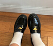 他她沈月同款預(yù)言家厚底樂福鞋女粗跟小皮鞋JK鞋新款7GZ21AA5黑色 35 曬單實(shí)拍圖
