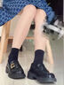 ZCVRR軟底樂福鞋女2025春夏季新款日系學(xué)生jk制服單鞋百搭英倫風(fēng)小皮鞋 黑色 37 (235mm) 曬單實(shí)拍圖