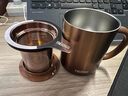 膳魔師（THERMOS）馬克杯不銹鋼茶杯大容量把手杯保溫咖啡杯七夕節(jié)教師節(jié)禮物TEMC 【鍍鈦茶漏】歲月茶金 400ml 曬單實(shí)拍圖