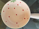 草莓陶瓷碗勺家用高顏值米飯碗少女心甜品碗釉下彩餐具套裝 【1個裝】淺粉草莓手柄碗 曬單實拍圖