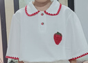 G.DUCKKIDS童裝女童套裝夏季新款兒童服裝女大童夏裝洋氣女孩衣服短袖兩件套 白色草莓a(chǎn)ieaaki 150 建議身高140-150年齡11-12 曬單實(shí)拍圖