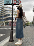 鉑吶苓牛仔半身裙女2025新款春夏季高腰開叉a字包臀半裙小個(gè)子梨形長(zhǎng)裙 復(fù)古藍(lán)牛仔半身裙 常規(guī) M 98-108斤 曬單實(shí)拍圖