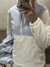 駱駝（CAMEL）三防沖鋒衣戶外登山服防風(fēng)防水防污三合一運(yùn)動外套 3513A5，月光藍(lán)，女（直筒偏微寬松） L 曬單實(shí)拍圖