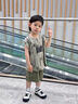 G.DUCKKIDS小黃鴨童裝男童背心套裝洋氣新款2025夏季男孩寶寶痞帥無袖兩件套 灰色印花坎肩套裝 120 (建議105-115cm 4-5.2周歲) 曬單實(shí)拍圖