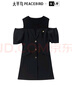 太平鳥(niǎo)【商場(chǎng)同款】女裝2025年夏季新款拼接西裝連衣裙A1FAE2209 黑色 XL 170 曬單實(shí)拍圖