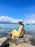 YRYL遮臉?lè)罆衩弊优奶?024新款沙灘遮陽(yáng)帽海邊旅游特大帽檐草帽時(shí)尚 黑飄帶字母-卡其 均碼56-58頭尾 曬單實(shí)拍圖