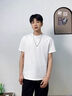 純色短袖t恤男圓領(lǐng)短袖女精梳棉寬松夏季新款上衣打底SNRL 白色 XL 建議130-145斤 曬單實(shí)拍圖