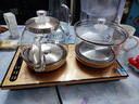 現(xiàn)代底部全自動上水電熱水壺玻璃茶臺燒水壺煮茶一體機(jī)保溫電茶爐電茶壺泡茶茶具套裝家用燒水器 1L 消毒款金色（37x20尺寸） 曬單實(shí)拍圖