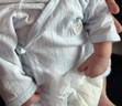 貝瑞加（Babyprints）嬰兒連體衣2件裝新生兒純棉內(nèi)衣長(zhǎng)袖四季爬服寶寶哈衣薄款 白藍(lán)59 曬單實(shí)拍圖