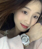 Davena【七夕禮物】蒂瑋娜鞠婧祎同款五芒星手表女時來運轉(zhuǎn)送女友禮物 JD銀白白帶-臻橙禮盒+手鐲 39mm 曬單實拍圖