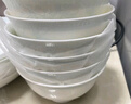 錦秋堂景德鎮(zhèn)陶瓷器 家用骨瓷餐具 高腳米飯碗 釉下彩單碗 白玉蘭不燙手 8英寸湯碗 曬單實(shí)拍圖