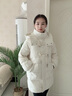 鴨鴨中長(cháng)款羽絨服女2025冬季新款時(shí)尚休閑潮流保暖連帽韓版小個(gè)子外套 藕粉色 M (建議110-130斤) 曬單實(shí)拍圖