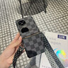 特萊曼尼棋盤格真皮鉸鏈中軸適用華為purax手機殼新款pocket2全包防摔purax典藏版高級感p50pocket折疊屏 【咖啡格】中軸保護棋盤格 華為 Pura X 曬單實拍圖