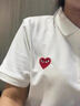 CdG Play經(jīng)典川久保玲POLO衫男女夏季純棉t恤短袖刺繡愛心Polo領(lǐng)衣服上衣 白色+黑心 M 115-130斤 曬單實(shí)拍圖