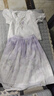 笛莎（DEESHA）童裝兒童女童套裝2025夏季新款中大童優(yōu)雅新中式國風長裙套裝 夢幻紫 140 曬單實拍圖