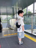 G.DUCKKIDS男童夏裝套裝2025新款洋氣短袖牛仔中大童男孩薄款痞帥時(shí)髦兩件套 米色 130 cm 曬單實(shí)拍圖