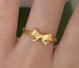 中國黃金（CHINA GOLD）在逃公主黃金戒指蝴蝶結(jié)足金戒指女款生日禮物送女友情人節(jié)禮物 【12圈號】約0.56g 曬單實拍圖