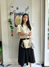 CHARLES&KEITH25夏季新品荔枝紋拉鏈?zhǔn)痔嵝笨嫱刑匕呦ΧY物CK2-30151511 Cream奶白色 M 曬單實拍圖