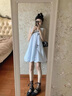 棉致法式無袖花苞連衣裙子女夏季2025新款小個(gè)子學(xué)院風(fēng)顯瘦蓬蓬短裙 白色【常規(guī)款】 L 建議95-110斤 曬單實(shí)拍圖