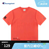 Champion冠軍全棉T恤短袖女新款夏日多巴胺趣味字母刺繡純色 玫紅色 M 曬單實(shí)拍圖