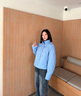 波司登（BOSIDENG）2025新款輕薄羽絨服女短款90絨立領(lǐng)菱格寬松時(shí)尚外套B250135326 風(fēng)鈴淡藍(lán)|5A05 S 160/84A 體重約110-125斤 曬單實(shí)拍圖