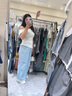 IEF/愛(ài)依服2025長(zhǎng)褲夏季新款棉感寬松顯瘦日常通勤韓版百搭闊腿褲 藍(lán) L 曬單實(shí)拍圖