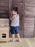 幼歌（YOUGE）嬰幼兒夏季新款輕薄軟牛仔透氣花苞褲時(shí)尚寬松寶寶長(zhǎng)褲 牛仔藍(lán) 90 cm 曬單實(shí)拍圖