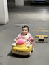 愛(ài)貝岙2025新款兒童電動(dòng)搖搖車(chē)1到3歲嬰兒玩具可坐人遙控車(chē)寶寶周歲禮物 遙控推把款：黃6V7A皮座搖擺燈光 曬單實(shí)拍圖