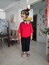 俞兆林媽媽春秋裝套裝衣服大碼夏天2025新款50-60歲中老年女夏裝t恤洋氣 酒紅上衣+黑色褲子 5XL (建議145-160斤) 曬單實(shí)拍圖