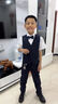 FIDQIOG品牌英倫風(fēng)西裝套裝男童生日宴會(huì)演出服 馬甲套系：馬甲+長(zhǎng)褲+白色短袖襯 150 cm 曬單實(shí)拍圖