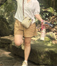 班尼路（Baleno）100%純棉短褲女2025年夏季新款外出游玩高腰寬松闊腿褲百搭三分褲 曬單實(shí)拍圖