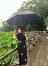 她戲蝶語新中式改良全包邊旗袍2025國風(fēng)蝴蝶刺繡修身氣質(zhì)開叉黑連衣裙 短袖版 L 曬單實拍圖