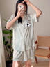雪中飛睡衣女冰絲春夏季短袖長(zhǎng)褲2025新款卡通熊貓家居服三件套裝 曬單實(shí)拍圖