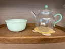 天福茗茶彼物玻璃茶壺 泡茶壺家用花茶綠茶套裝功夫沏茶耐高溫茶具 清韻玻璃壺-玉色 230ml 曬單實(shí)拍圖