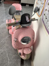 HIMEILI兒童電動摩托車可坐雙人遙控三輪車1-6歲男女孩寶寶可駕駛玩具車 粉色雙驅(qū)+12V9A+軟座+遙控 曬單實拍圖