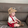 G.DUCKKIDS小黃鴨嬰兒包屁衣服夏季薄款新生兒連體衣可愛滿月百天三角爬爬服 酒紅 66cm 66碼0-3月建議寶寶4-6公斤 曬單實拍圖