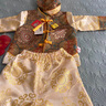 富羅迷（follow me）周歲衣服新中式男寶寶嬰兒童裝百日宴衣服女寶周歲小唐裝套裝 春秋款紅大龍黃寶扇套裝 73 建議身高64-體重15-18斤 曬單實(shí)拍圖