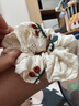 AJIDOU阿吉豆發(fā)圈生日禮物女 溫婉花邊大腸發(fā)圈送女友閨蜜 黑白色+白色 曬單實(shí)拍圖