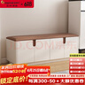 柏夢(mèng)可實(shí)木換鞋凳高端輕奢家用門(mén)口可坐鞋柜入戶(hù)坐凳一體玄關(guān)儲物穿鞋凳 UC-120米白色【114*35*42cm】 曬單實(shí)拍圖