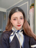 GIAVENTOLA新款春季小方巾韓版百搭裝飾小領巾抽象印花真絲圍巾絲巾 藏藍抽象印花真絲方巾 曬單實拍圖